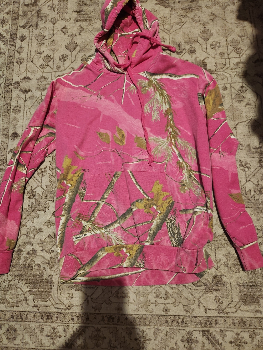 Realtree Pink Camo Pullover Hooded Bomber Jacket